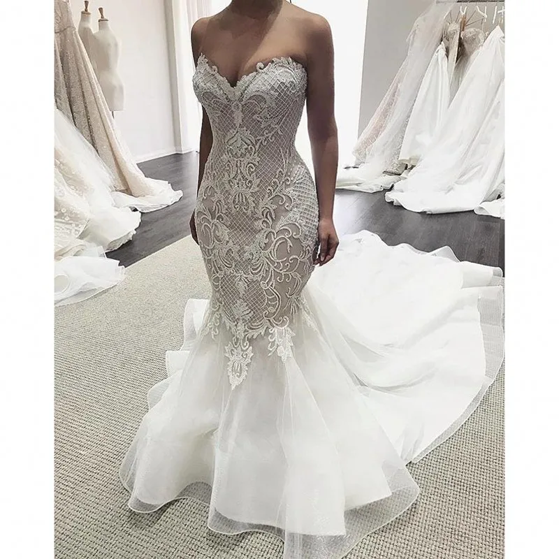 colored mermaid wedding dresses