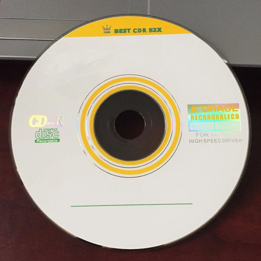 50 дисков А+ желтый пустой отпечатанный 52x пустой 700 MB CD-R