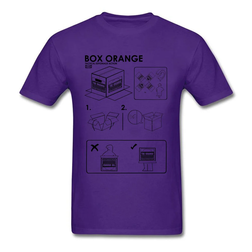 Box Orange 100% Cotton Fabric Normal Tops Shirt Rife Short Sleeve Young Top T-shirts Party Summer T Shirts Round Collar Box Orange purple