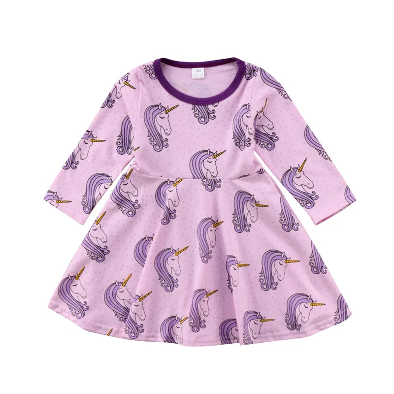 

Kid Baby Girl Dress Unicorn Autumn Spring Long Sleeve Princess Dresses Party Wedding Pageant Dress Girls Clothing Clothes