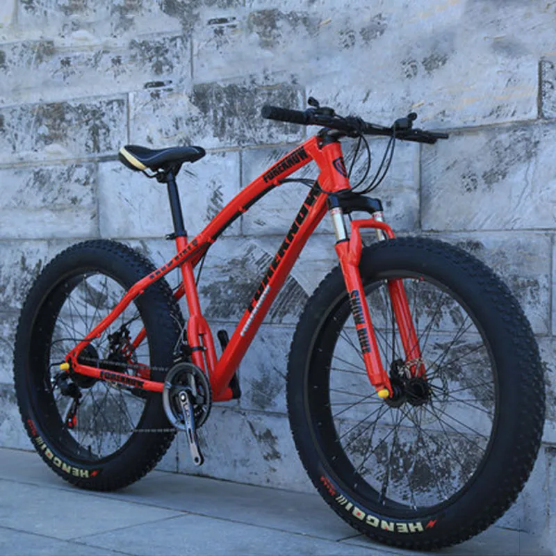 Пляжный Снежный горный велосипед с переменной скоростью, 40 ножей, внедорожный 4,0 для больших шин, широкая шина, 26 дюймов, велосипед, 27 скоростей для взрослых - Цвет: red