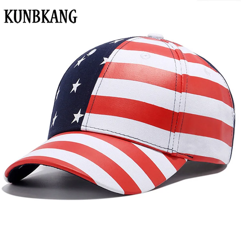 High Quality Men Women USA Baseball Cap America Flag Snapback Hat Bone