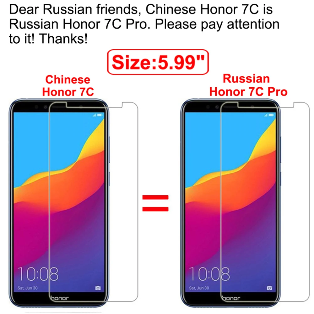 Для Huawei Honor 7C защитное стекло huavei y7 prime 2018 7x 6a 5a 7i 9i 5x 4x 4c play note10 nova 2lite защита