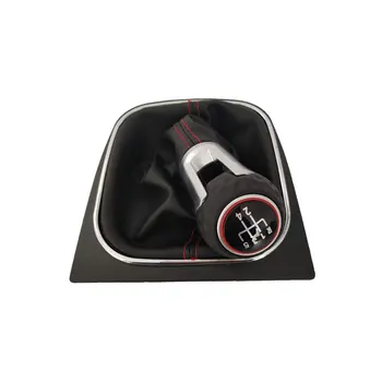 

5 Speed 6 Gear Shift Knobs With Gaitor Leather Knob For VW Golf 5 V Golf 6 VI Manual Stick Gear Head Shift Knob Car Styling