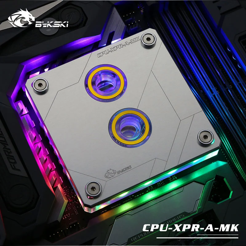 Bykski cpu-XPR-A-MK-V2 RBW RGB Led cpu водяного охлаждения блок для Intel 115x2011 2066 серебристый