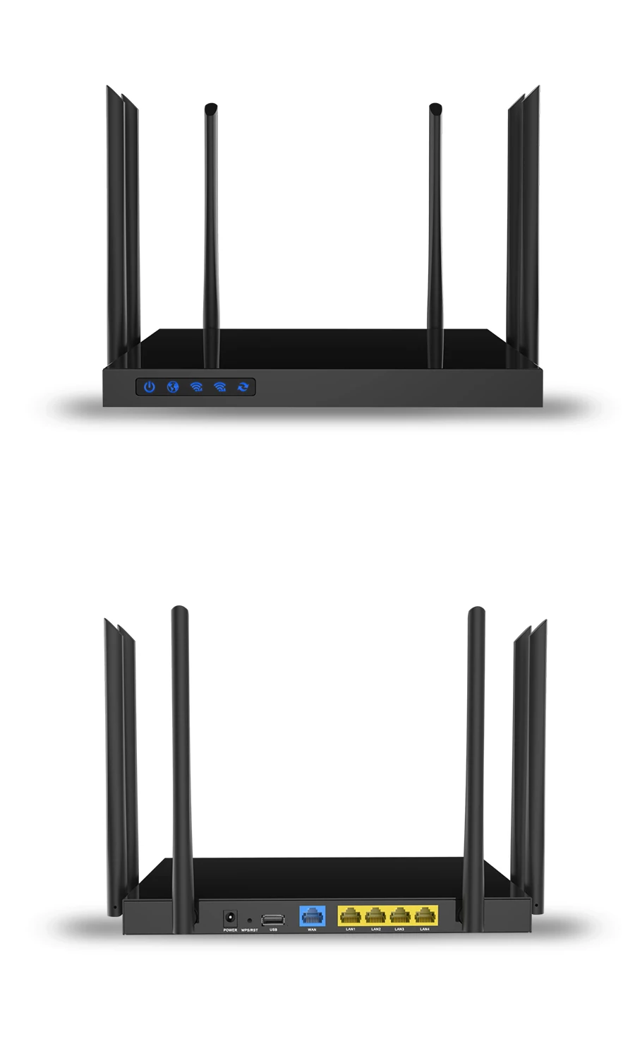 Powerful Gigabit Wifi Router 1750Mbps Wifi Repeater Dual band 2.4G/5G 1 WAN+4 LAN Gigabit Ports 4*6 dbi High Gain Antenna