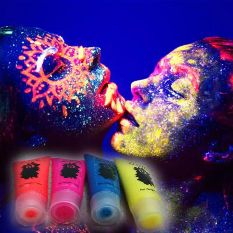 5 pcs 10ml UV Glow Neno Face Body Art Paints  Fash...