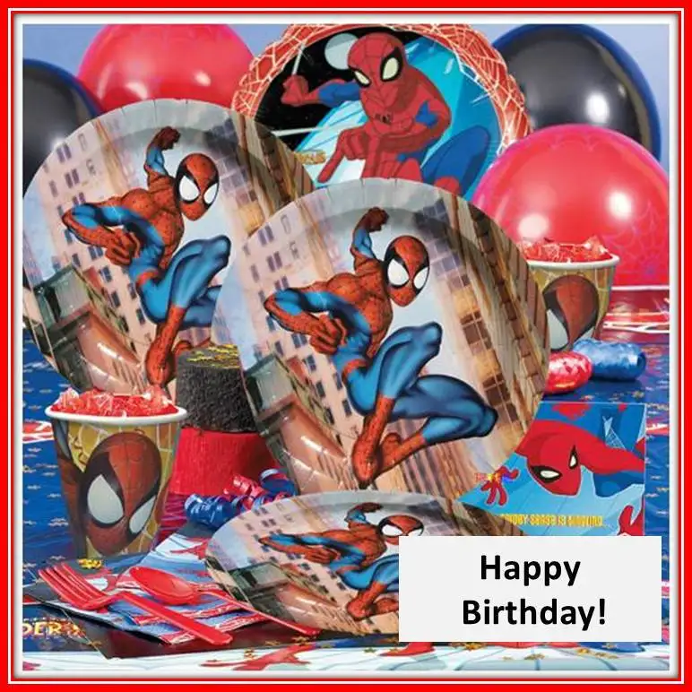 Free shipping birthday party favor manufacture spiderman for 6 children