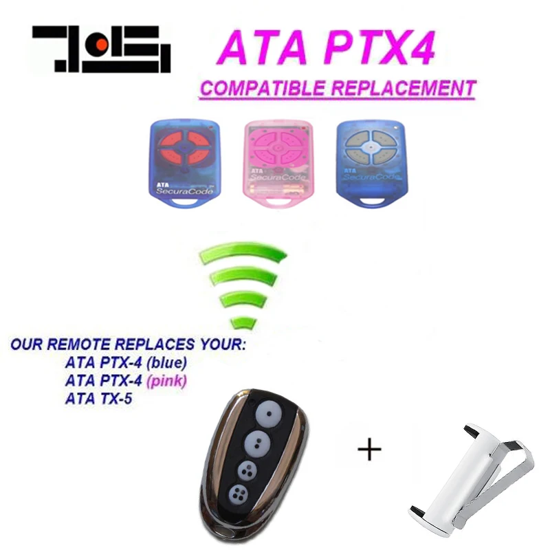 

4 Button Garage door replacement remote control transmitter for ATA PTX4 rolling code