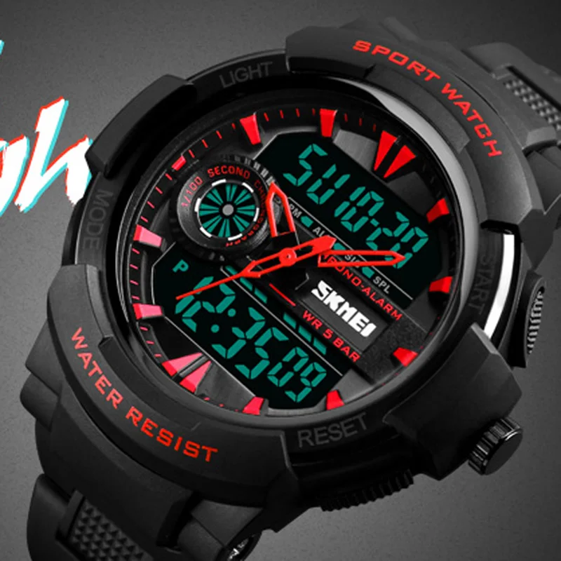 

Sports Watches Men Waterproof Back Light Dual Display Wrist Watch Casual Digital Watch Clock Man relogio masculino SKMEI
