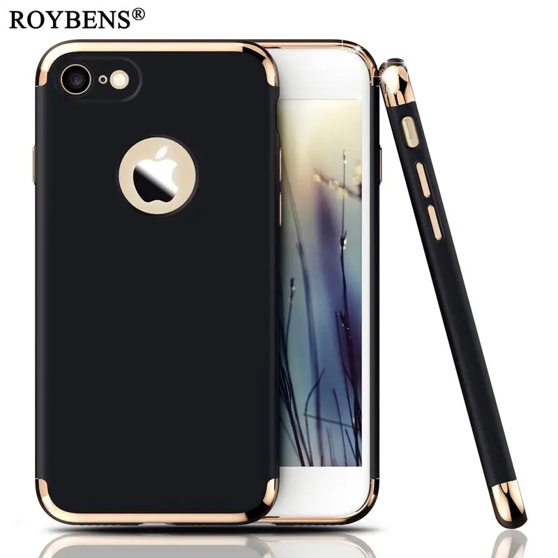 

Roybens For iPhone 7 Hybrid 3 in 1 Case Luxury Ultra Slim Hard PC Case For iPhone 7 Plus iPhone7 Shockproof Armor Phone Cover