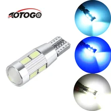 1 шт. габаритные огни лампочки автотовары диодные лампы для авто T10 W5W 5630 10SMD автомобильное боковое освещение лампа внутренняя сторона СВЕТОДИОДНЫЙ Клин парковочная лампа для автомобиля-Стайлинг