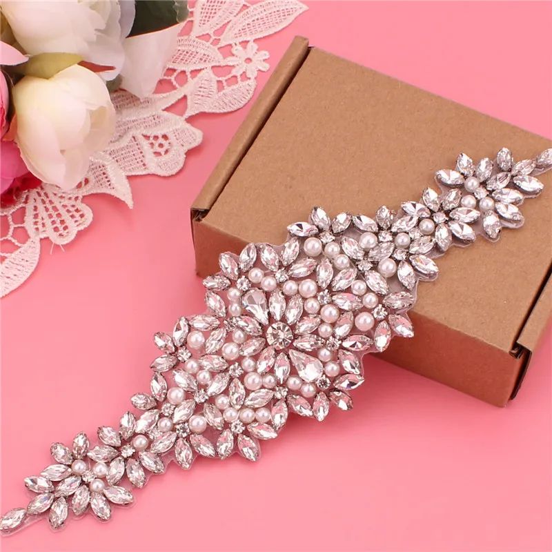 

handmade bridal wedding crystal rhinestone bead flower dress dinner belt