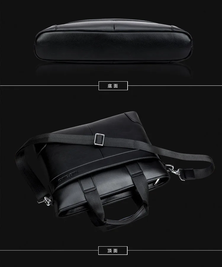 Новая сумка-портфель, мужская сумка из искусственной кожи, Вместительная деловая сумка, повседневная сумка-тоут, Ретро стиль, для путешествий, компьютера, ноутбука, простая точка
