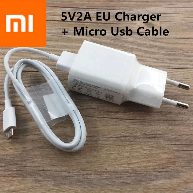 

Original XIAOMI Wall Charger 5V2A EU Plug Adapter 80cm Micro USB Data Sync Cable For Redmi Note 2 3 4 5 plus pro 4X 5a 4a S2 3S