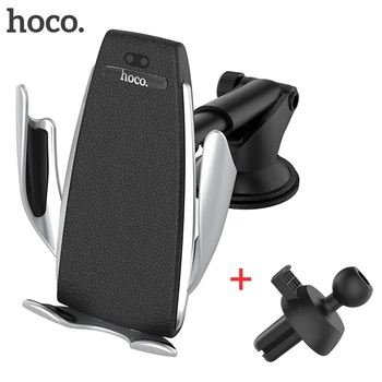 

HOCO Automatic Sensor Car Wireless Charger 10W Smart Clamping Car Mount Phone Holder and Charger for iPhone X Samsung S10 Huawei