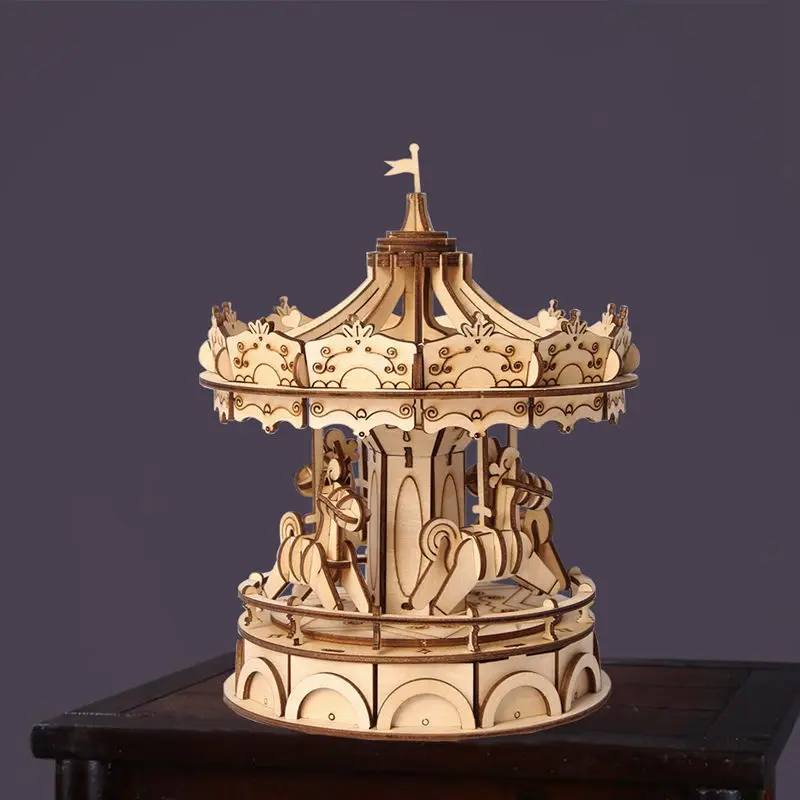 

Good Quality DIY 3D Wooden Merry-Go-Round Puzzle Game Gift Mind Develop Educational Child Hot Toys Chriatmas /Birthday Gift