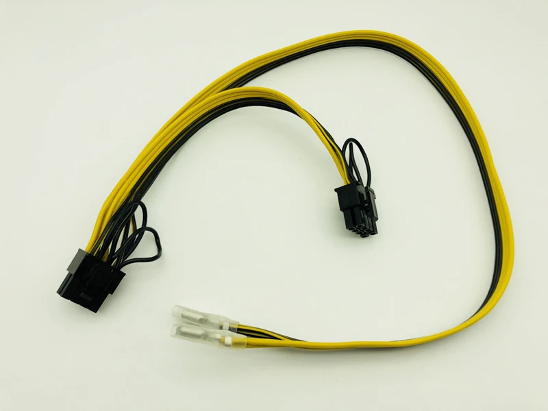 Dual 8pin (6+2) Splitter Power Power Cable PCIE Video Card Supply Wire 250 Female Terminal 18AWG Cables for ETH BTC Miner Mining