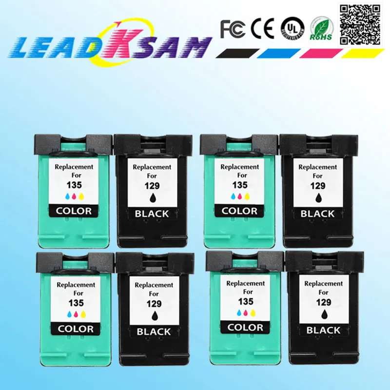 4 компл./8 шт. 129 Совместимость с картриджами hp129 135 совместимыми hp135 Deskjet 5943 6943 6983 D4163