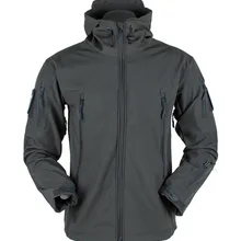 Shark Skin Softshell Jacket Men Outdoor Windproof Hooded Tactical Military Coat Windbreaker Thermal Fleece Hiking Jackets
