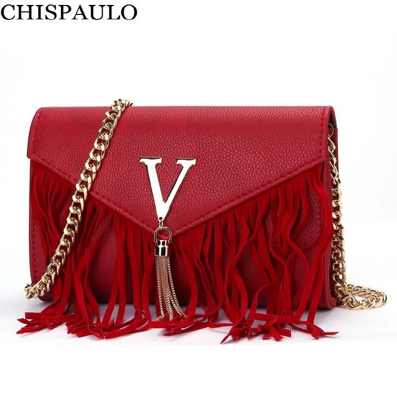 

2018 Fashion Luxury Women Leather Handbags Designer Brand Ladies High Quality V Tassel Shoulder Bag Female Party Bags Sac A Main