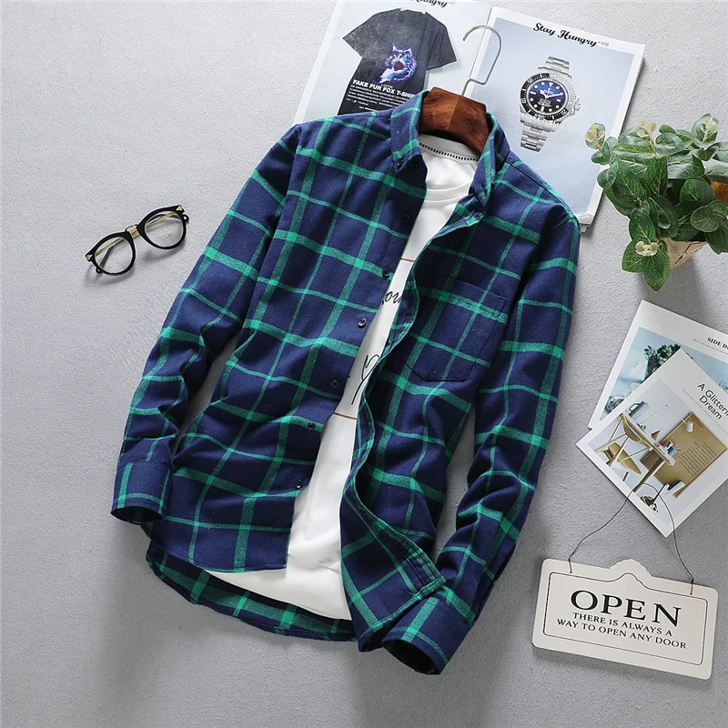 Mens Long Sleeve Shirt Solid Oxford Dress With Left Chest Pocket Male Casual Regular-fit Tops Button Down Shirts long sleeve shirt men casual shirt