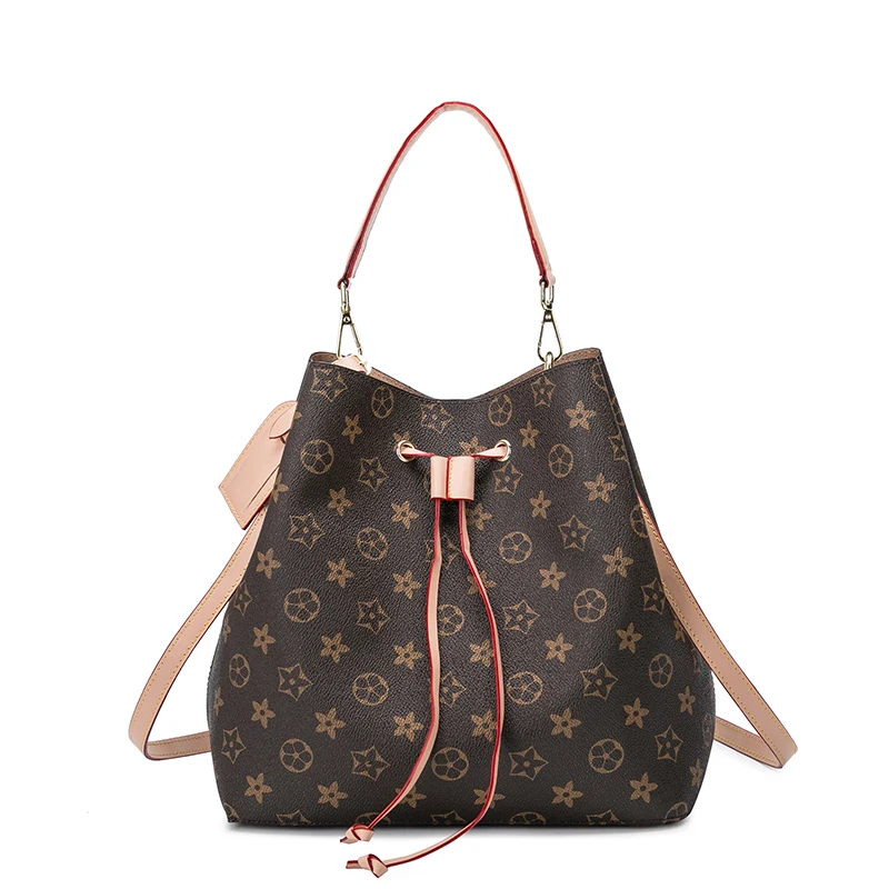 

Casual Large Capacity Women Tote Shoulder Bag PU Leather Ladies Bucket Handbag Messenger Bag Soft Shopping Crossbody Bag