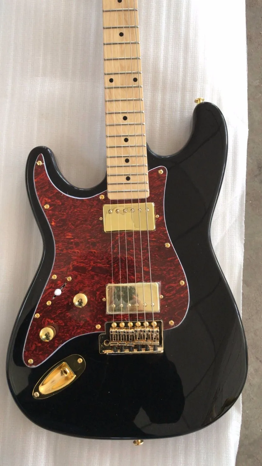 Wholesale New Cnbald Left Handed Electric Guitar STR Model Top Quality In Black 180418