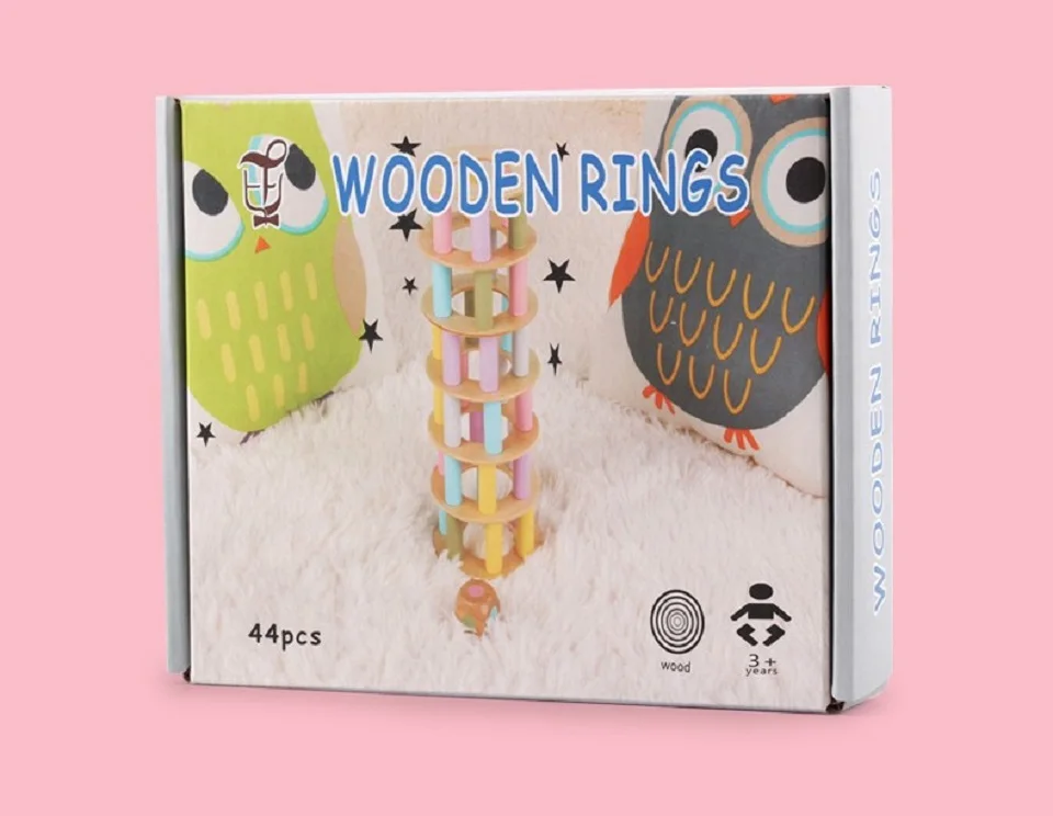 Детский красочный конструктор из дерева для детей милые красочные круглые блоки Дети Обучающие деревянные игрушки