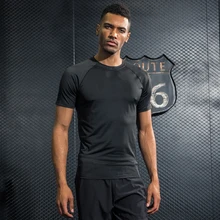 Новые мужские футболки быстросохнущая облегающая фитнес футболки для бега мужские однотонные с коротким рукавом спортивные футболки для спортзала Мужская спортивная одежда