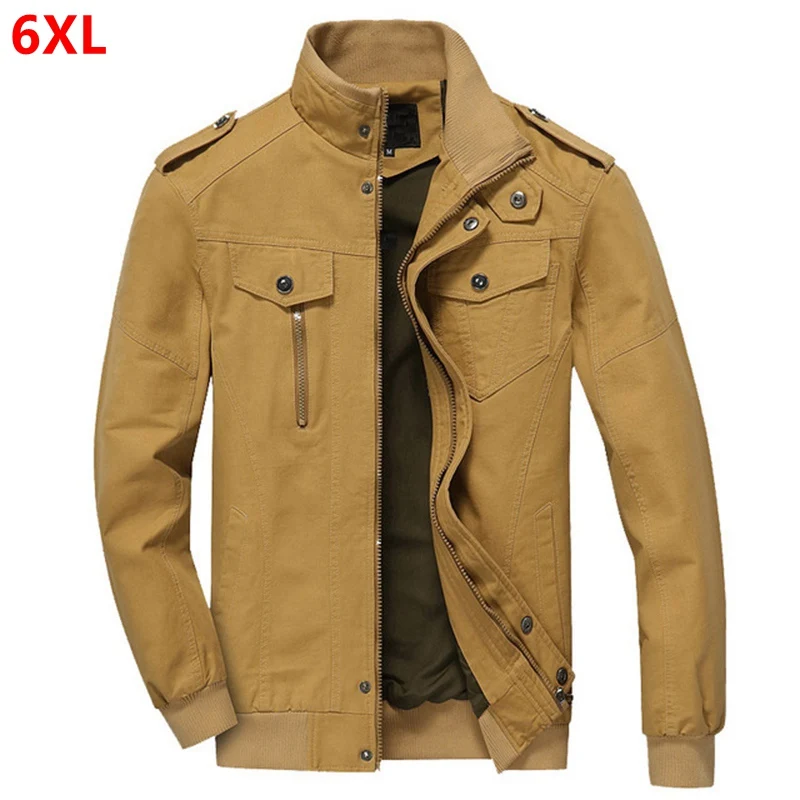 

Spring new trend big size men's jacket washed cotton large size tooling men's jacket shoulders tide 5XL 6XL