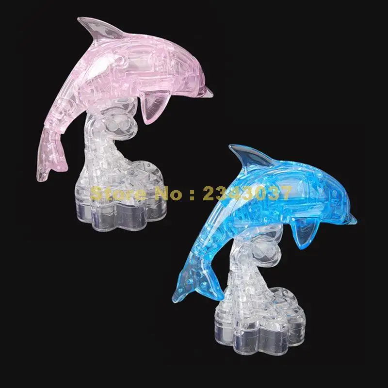Розовые голубые Дельфины животные 3d Кристальные головоломки diy развивающая