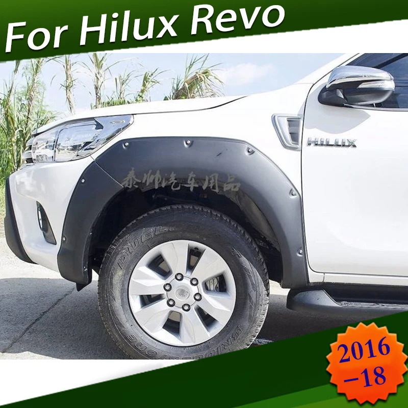 

Wheel Arch ABS Black Fender Fares Mudguards For Toyota Hilux Revo SR5 2016 2017 2018
