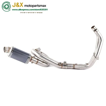 

Motorcycle Full Exhaust System Slip On For Yamaha MT07 FZ07 MT FZ 07 2014 2015 2016 2017 XSR700 2016 2017 Middle Link Pipe