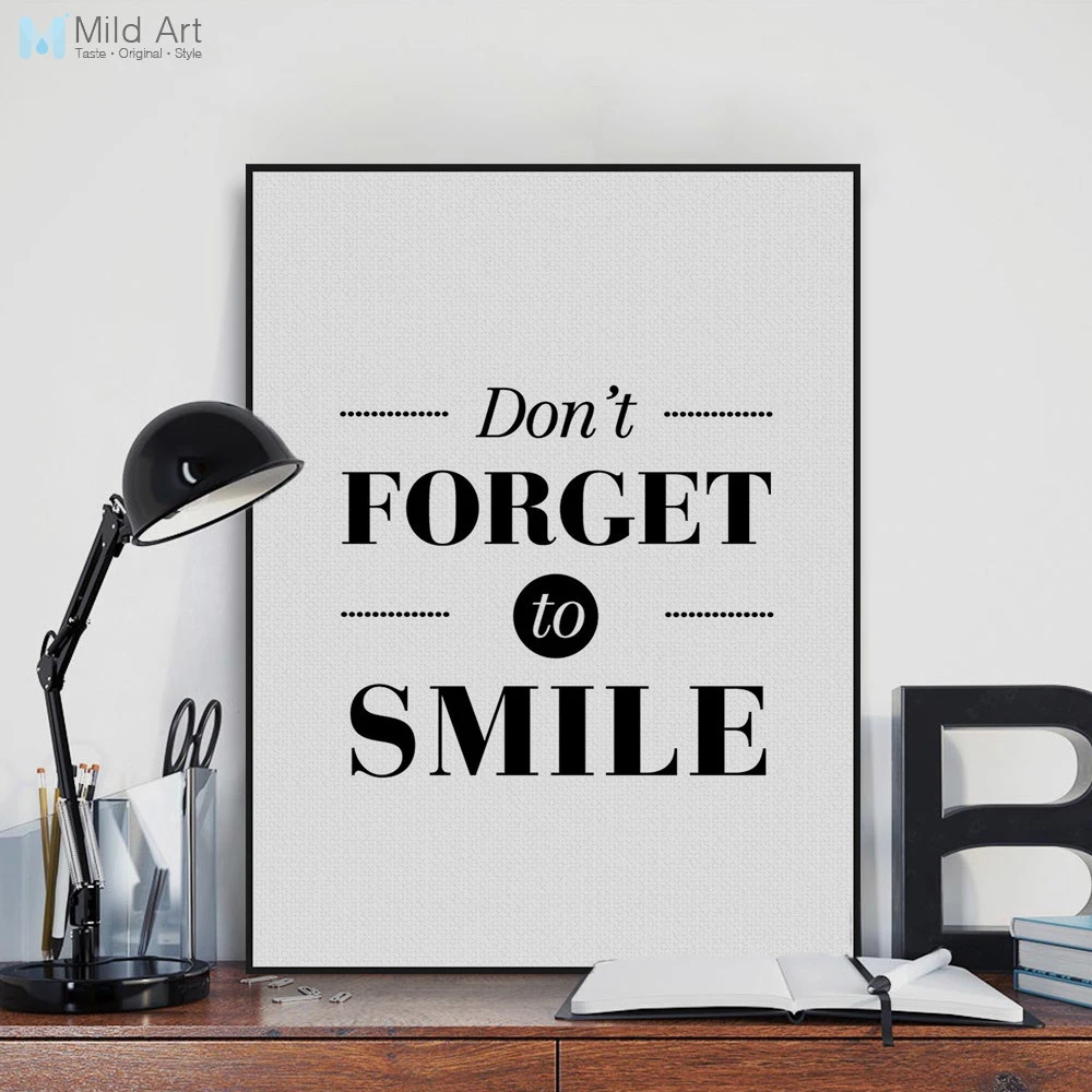 Minimalis Hitam Putih Motivasi Smile Quotes Besar Kanvas Poster Cetak Dinding Seni Modern Ruang Tamu Rumah Deco Lukisan Tanpa Bingkai Poster Print Modern Living Roomcanvas Poster Aliexpress