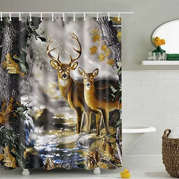 

1PCS Shower Tapestry Green Curtain Jasmine Art of Bamboo Waterproof SPA Bathroom Decoration Printing Digital Flowers