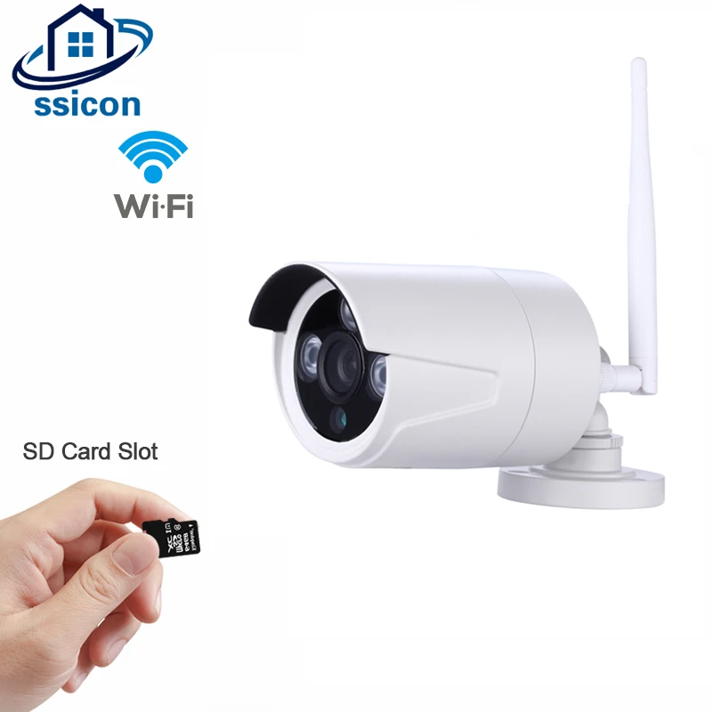 

SSICON 1.0MP 1.3MP Wireless Surveillance CCTV Camera IP 3 Array Leds Waterproof WIFI Camera Bullet Outdoor Support 64G SD Card