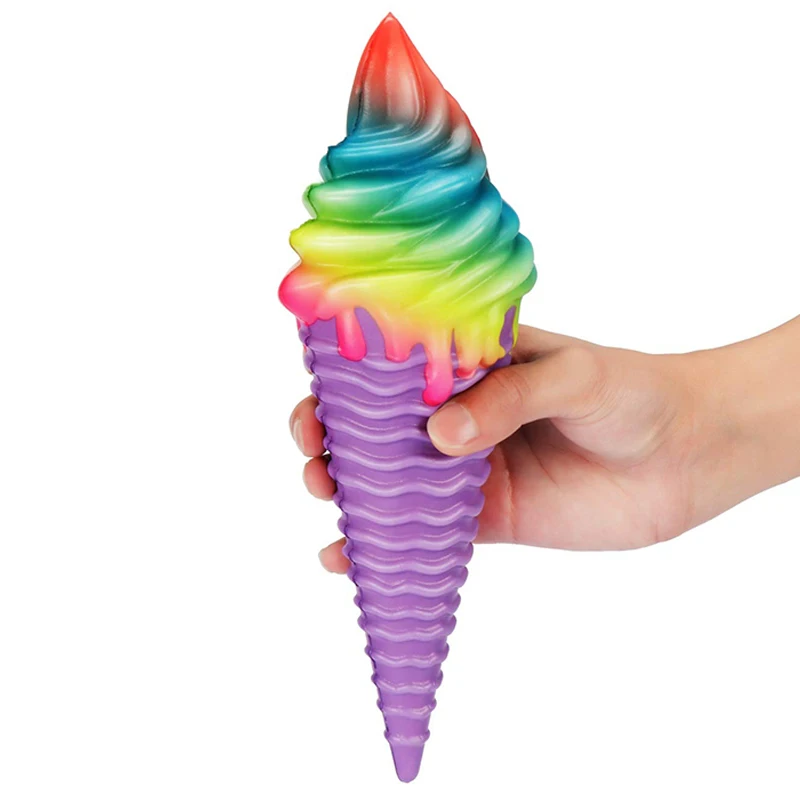 

Jumbo Colorful Ice Cream Fashion Squishy Slow Rising Soft Squeeze Toys Scented Toy Stress Relief Fun Xmas Gift Toy for Children