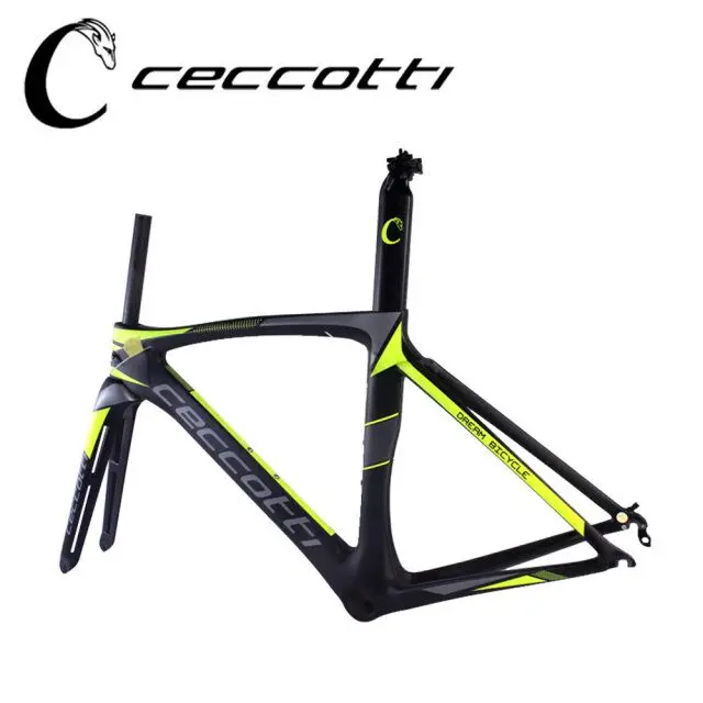Flash Deal Newset Ceccitto Brand Yellow Carbon road frame carbon bike frame T1000 UD road bicycle Di2 and Mechanical quadro de bicicleta 9