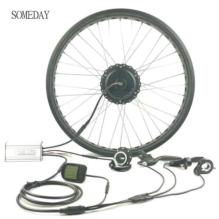

SOMEDAY EBIKE fat tire front whole waterproof cable gear hub motor 36V/48V500W electric bicycle snow bike with LCD5 display