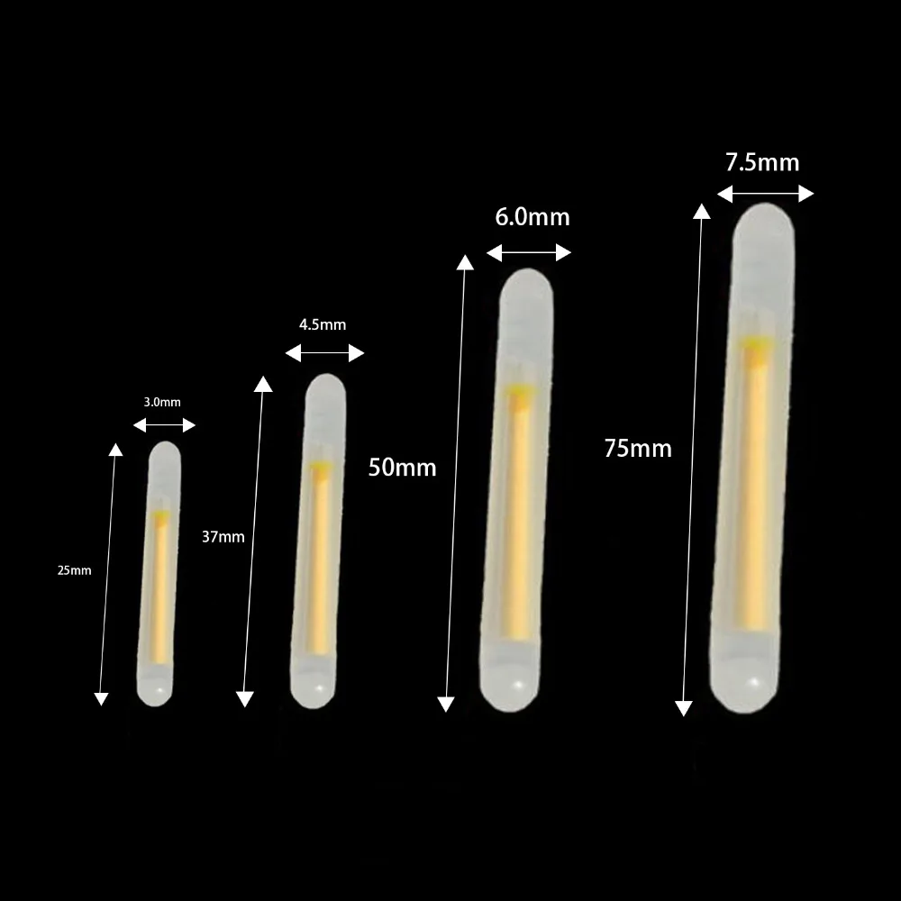 10 упаковок диаметр: 6,0X50 мм 4,5*37 мм 7,5*75 мм поплавок для ночной рыбалки светящаяся палочка зеленая химическая светящаяся палочка для поплавок
