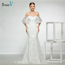 Dressv Элегантное свадебное платье с открытыми плечами женское