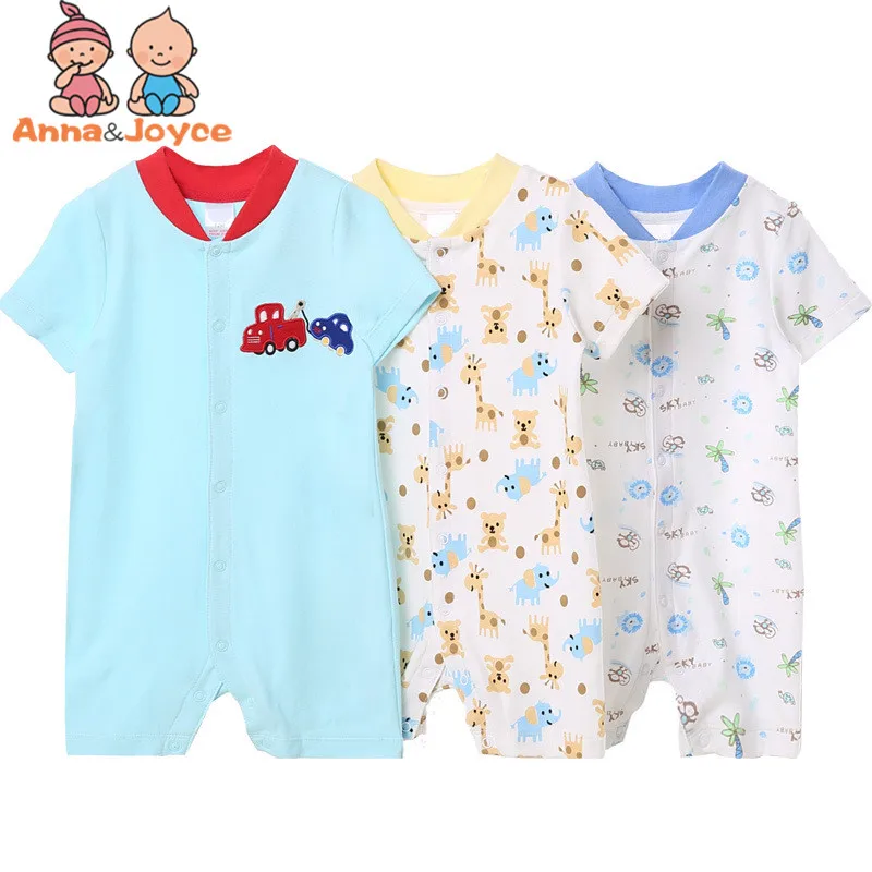 

3PC/LOT Baby Clothing/ Short Sleeved Jumpsuit/ Double-sided Cloth Cotton Summer Baby Bodysuits