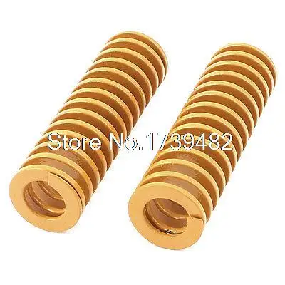 

20mm x 65mm Mechanical Metal Spiral Compression Coil Spring Yellow 2 Pcs