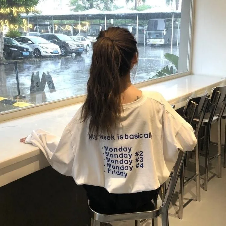 T-shirts Women Spring Korean Style Loose Harajuku All-match Womens Print O-Neck Full Sleeve Female Leisure Trendy Comfortable