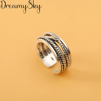 

Personality Exaggeration 925 Sterling Silver Punk Rings For Women Bijoux Adjustable Open Ring S925 joyas de plata Anillos