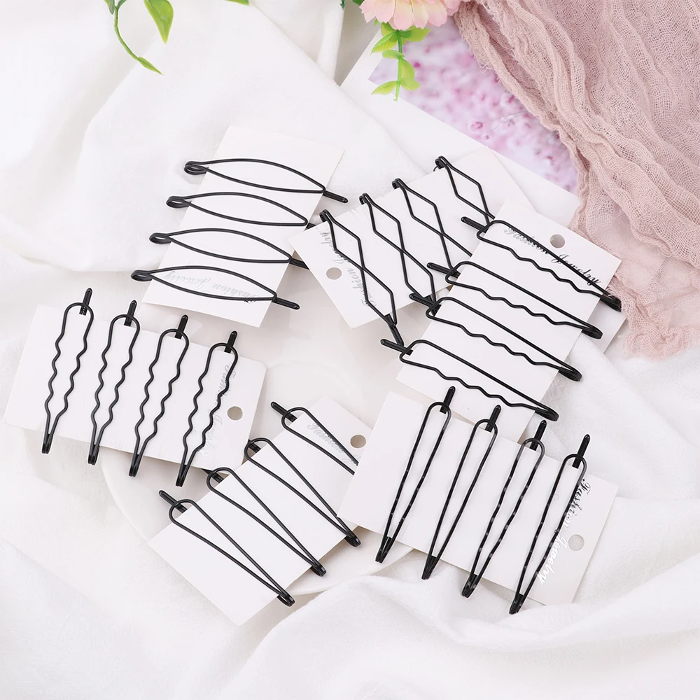 

4Pcs/set Simple Metal Headwear Hair Styling Accessories Hair Clips Bobby Pins Invisible Curly Wavy Grips Salon Barrette Hairpin