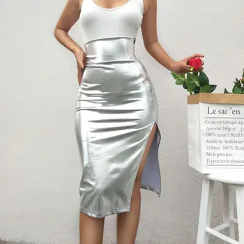 

Fashion PU Leather Short Sexy Pencil Skirt Bodycon Womens Style High Waist