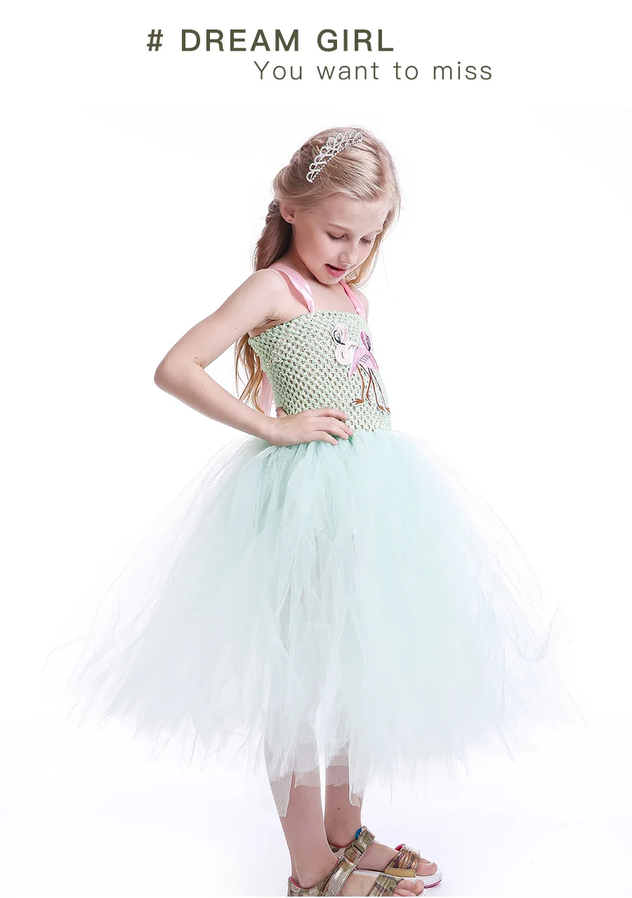 Kids Baby Girl Flamingo Princess Dress Elegant Girls Tutu Dresss for Photo Shot Wedding Birthday Ball Gown Fancy Dresses (5)
