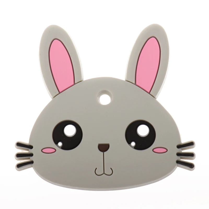 Милый мультфильм кролик силиконовые животных Детский Прорезыватель 5 шт. Bpa жевательную Цепочки и ожерелья Аксессуары для новорожденных